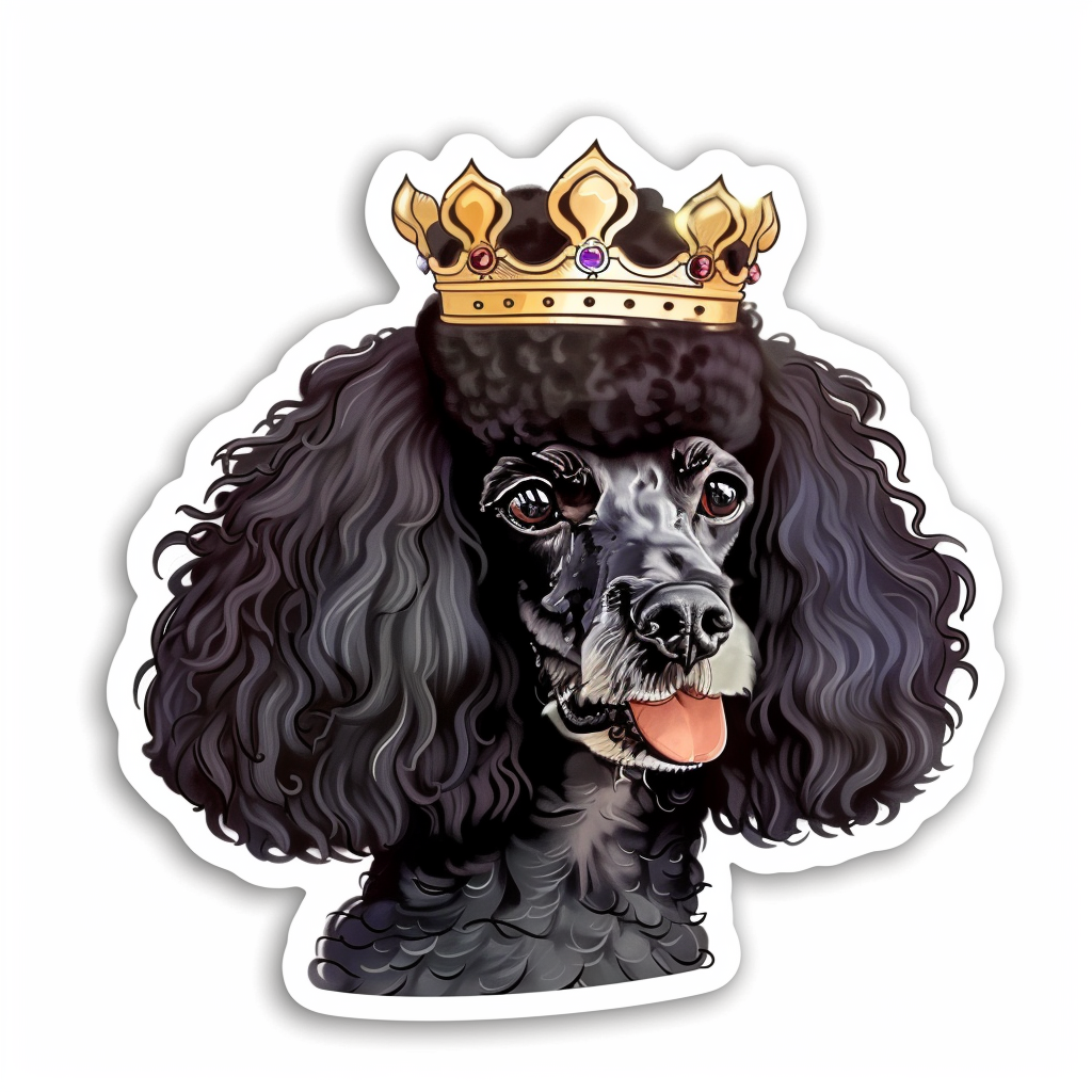 Poodle Dog crowned Vinyl Decal Sticker for Car, Laptop, Tumbler and more # F012601