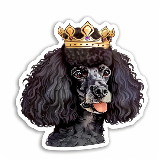 Poodle Dog crowned Vinyl Decal Sticker for Car, Laptop, Tumbler and more # F012601