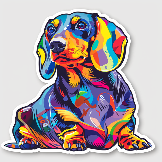 Dachshund Dog crowned Vinyl Decal Sticker for Car, Laptop, Tumbler and more # F013162