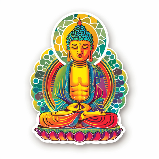 Sticker of a Buddha majestic Expressive surreal Vinyl Decal Sticker for Car, Laptop, Tumbler and more # F016897