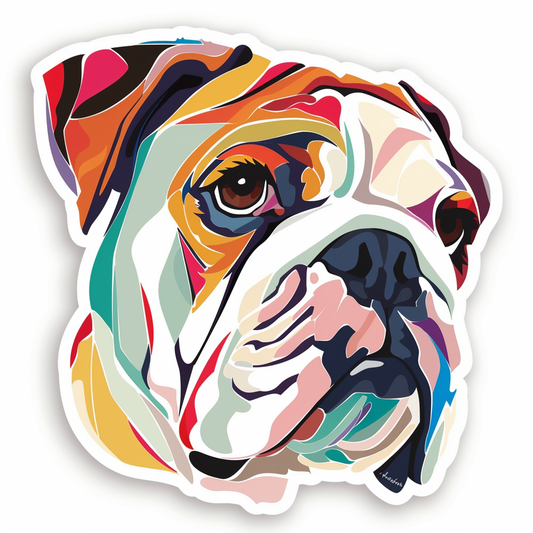 Bulldog Dog majestic Expressive surreal Vinyl Decal Sticker for Car, Laptop, Tumbler and more # F017511