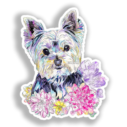 Yorkshire Terrier Dog Vinyl Decal Sticker for Car, Laptop, Tumbler and more # A017184-4" x 4"
