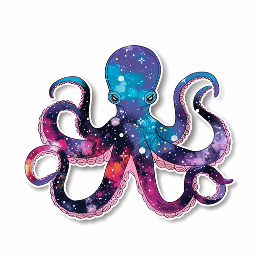 Sticker of a Octopus galaxy majestic Expressive surreal Vinyl Decal Sticker for Car, Laptop, Tumbler and more # F015665