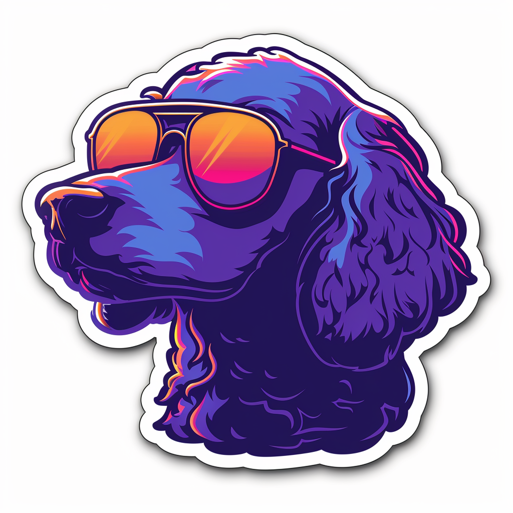 Poodle Dog cyber punk Vinyl Decal Sticker for Car, Laptop, Tumbler and more # F012602