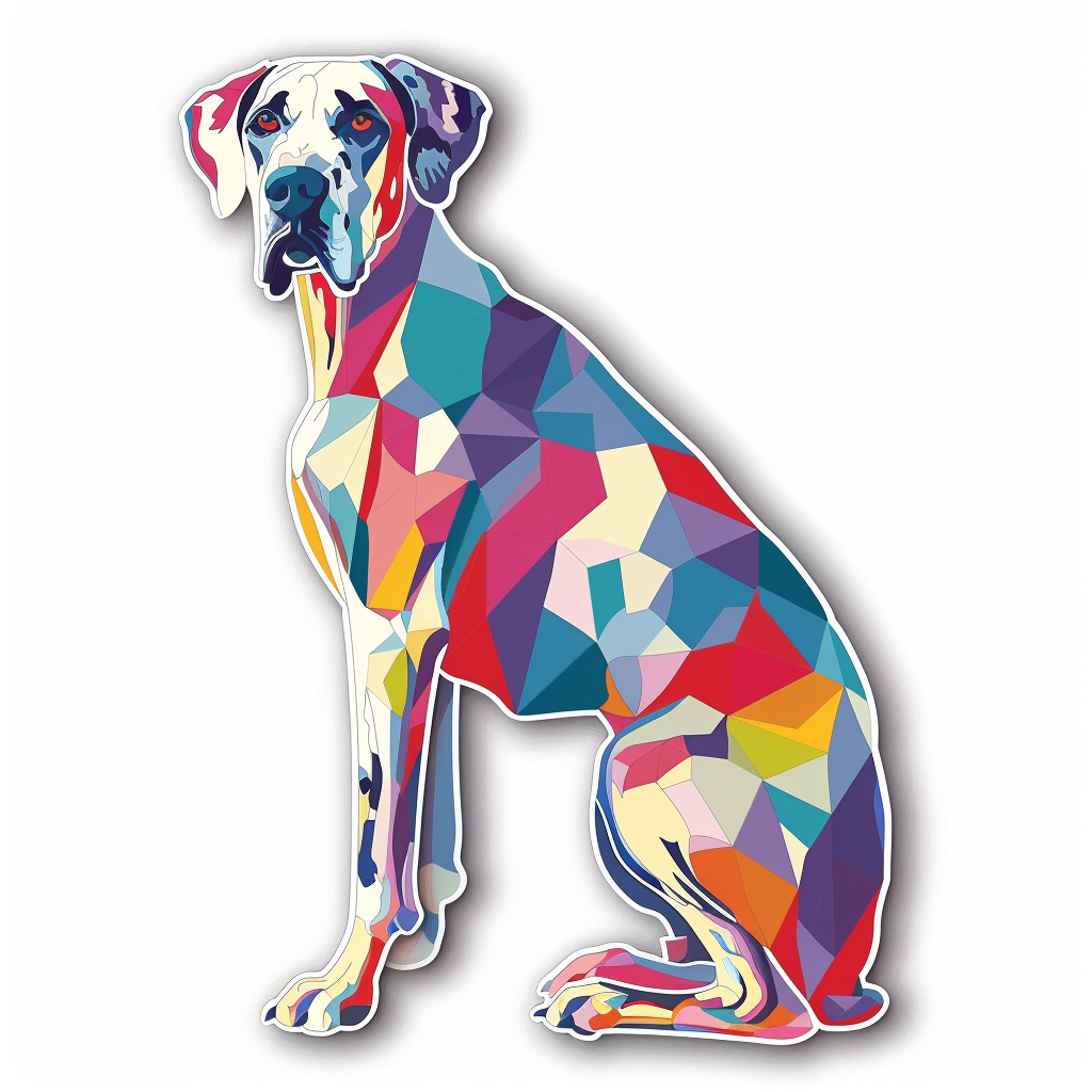 Adorable Great Dane Dog Expressive surreal Vinyl Decal Sticker for Car, Laptop, Tumbler and more # F018038