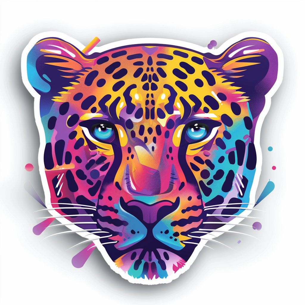 Leopard majestic Expressive surreal Vinyl Decal Sticker for Car, Laptop, Tumbler and more # F022553