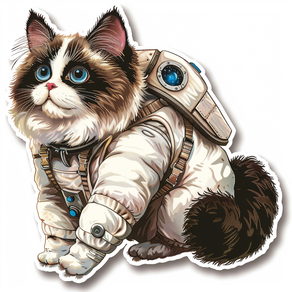 Ragdoll Cat Space Vinyl Decal Sticker for Car, Laptop, Tumbler and more # F010150