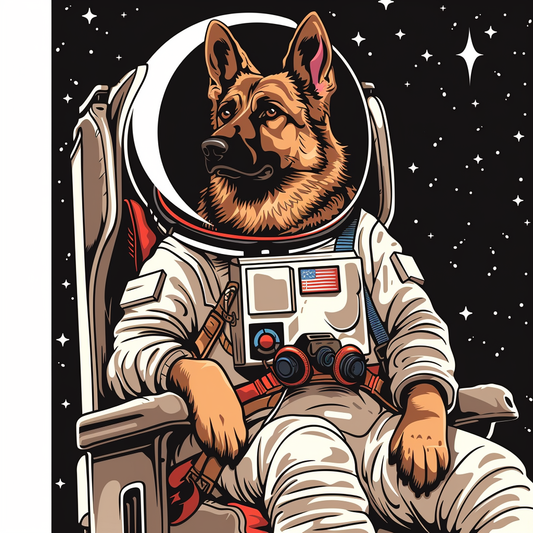 German Shepherd Dog astronaut Vinyl Decal Sticker for Car, Laptop, Tumbler and more # F011665