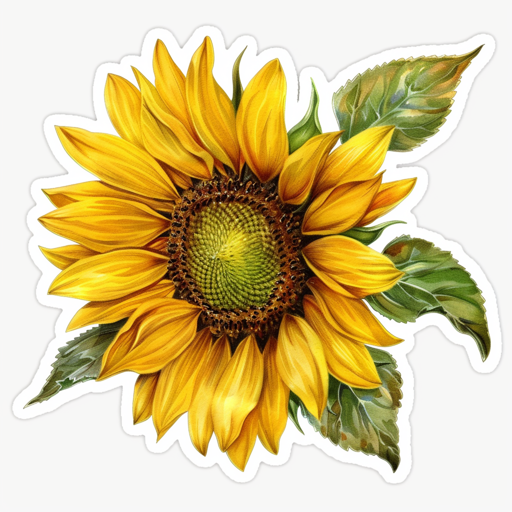 Vinyl Sunflower  Vinyl Decal Sticker for Car, Laptop, Tumbler and more # F023351