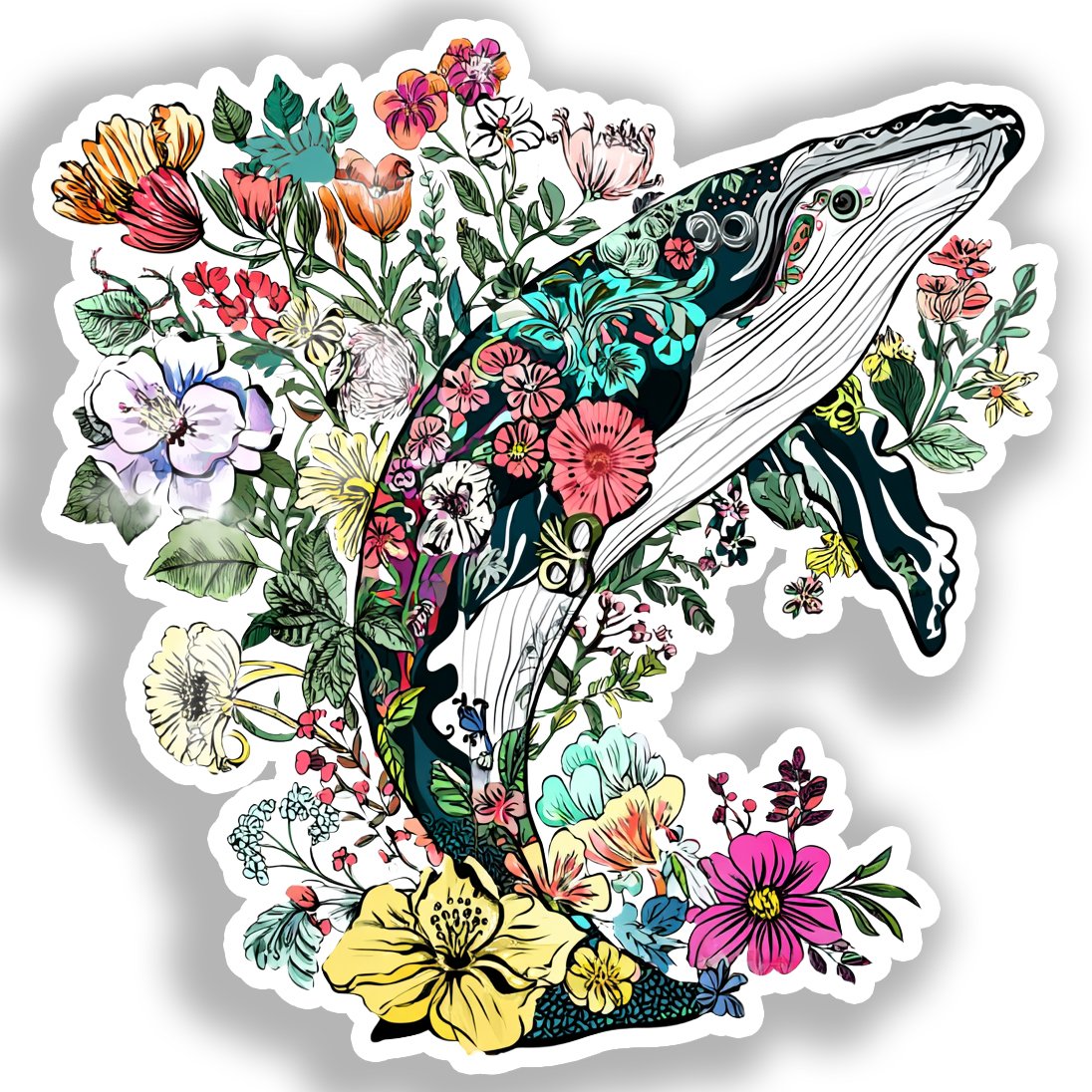 Whale   Vinyl Decal Sticker for Car, Laptop, Tumbler and more # A018362-4" x 4"