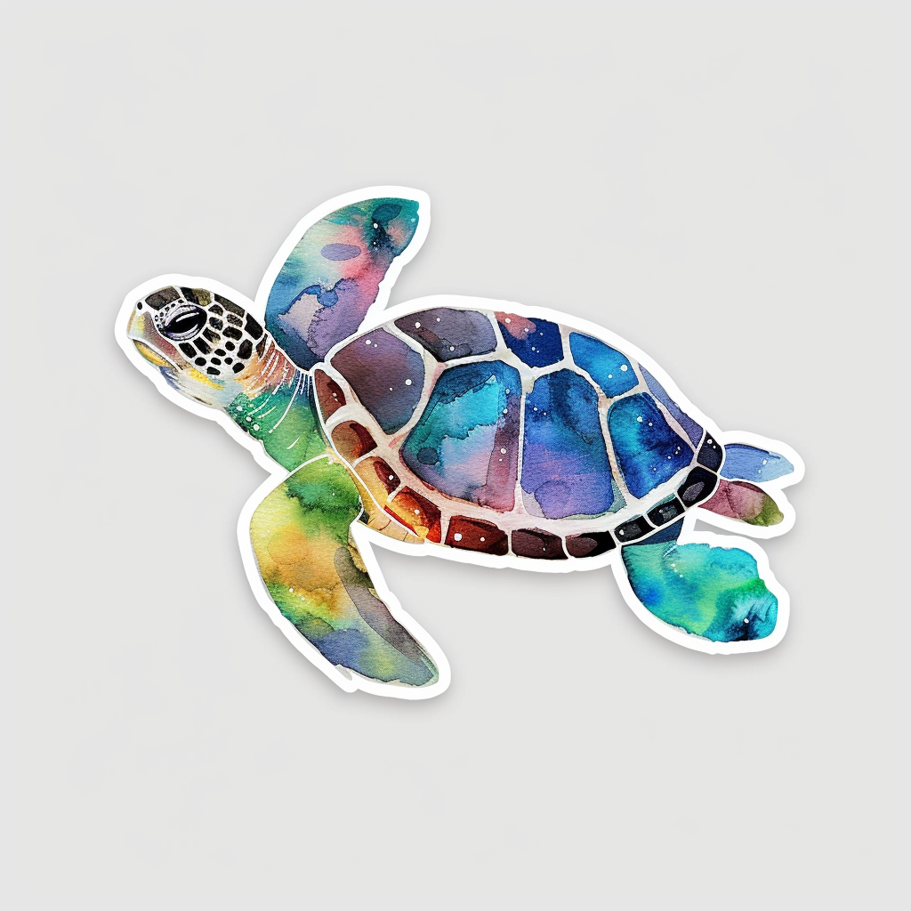 Sticker of a turtle majestic Expressive surreal Vinyl Decal Sticker for Car, Laptop, Tumbler and more # F022048