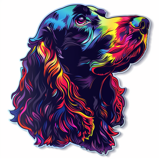 Cocker Spaniel Dog cyber punk Expressive surreal Vinyl Decal Sticker for Car, Laptop, Tumbler and more # F020257-4" x 4"