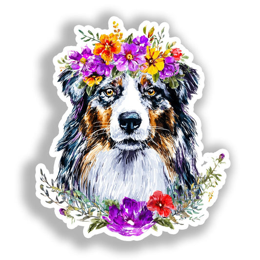 Australian Shepherd Dog Vinyl Decal Sticker for Car, Laptop, Tumbler and more # A018728-4" x 4"