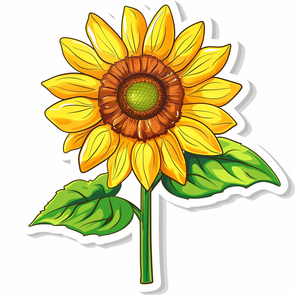 Sunflower flower majestic Expressive surreal Vinyl Decal Sticker for Car, Laptop, Tumbler and more # F023063