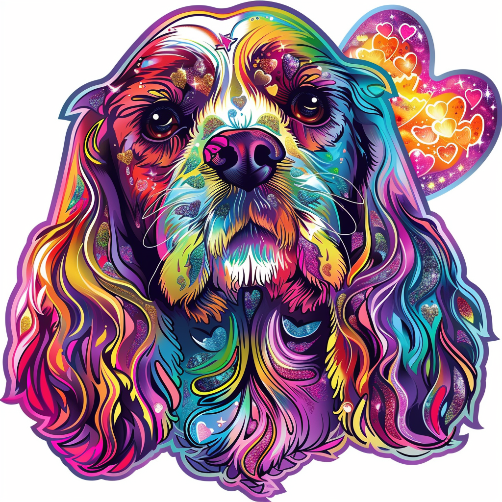 Cocker Spaniel Dog majestic Expressive surreal Vinyl Decal Sticker for Car, Laptop, Tumbler and more # F019930-4" x 4"