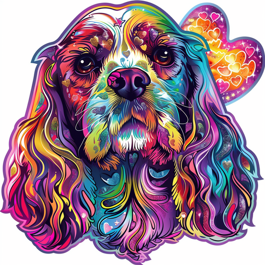Cocker Spaniel Dog majestic Expressive surreal Vinyl Decal Sticker for Car, Laptop, Tumbler and more # F019930-4" x 4"