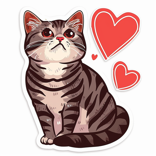 American Shorthair Cat majestic Expressive surreal Vinyl Decal Sticker for Car, Laptop, Tumbler and more # F018694