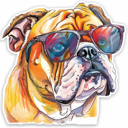 Bulldog Dog majestic Expressive surreal Vinyl Decal Sticker for Car, Laptop, Tumbler and more # F017376-10" x 10
