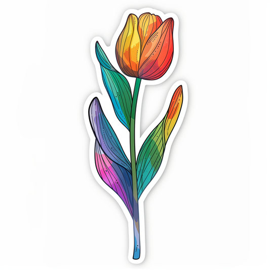 Sticker of a Tulip flower Vinyl Decal Sticker for Car, Laptop, Tumbler and more # F023481