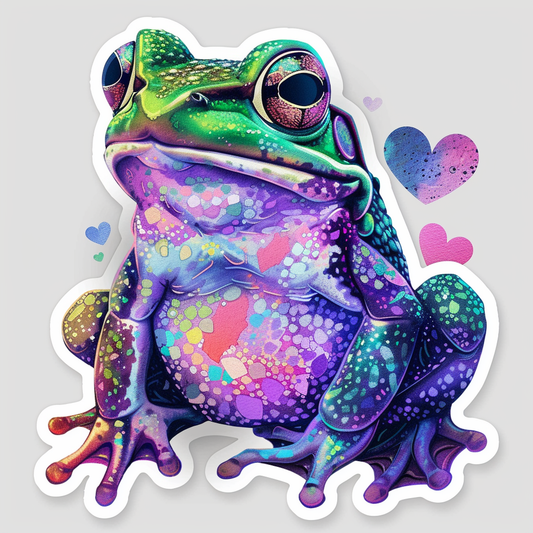 Sticker of a Frog majestic Expressive surreal Vinyl Decal Sticker for Car, Laptop, Tumbler and more # F016602