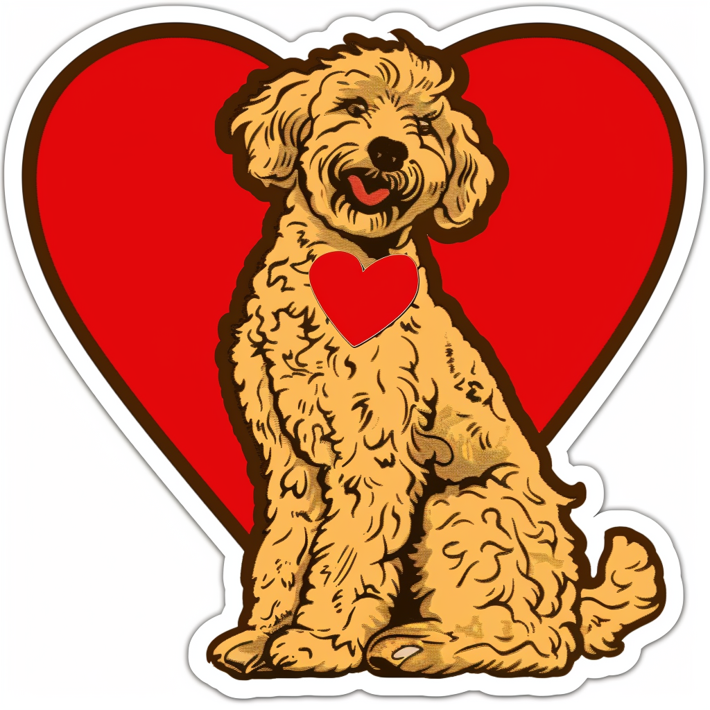 Poodle Dog heartcore Vinyl Decal Sticker for Car, Laptop, Tumbler and more # F012359