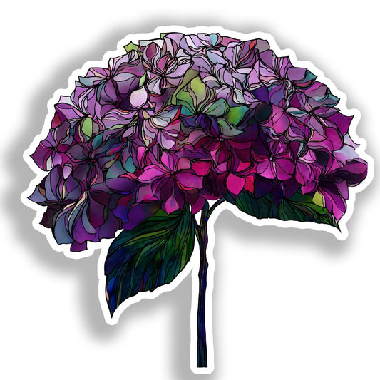 Hydragea Flower Vinyl Decal Sticker for Car, Laptop, Tumbler and more # A019478-4" x 4"