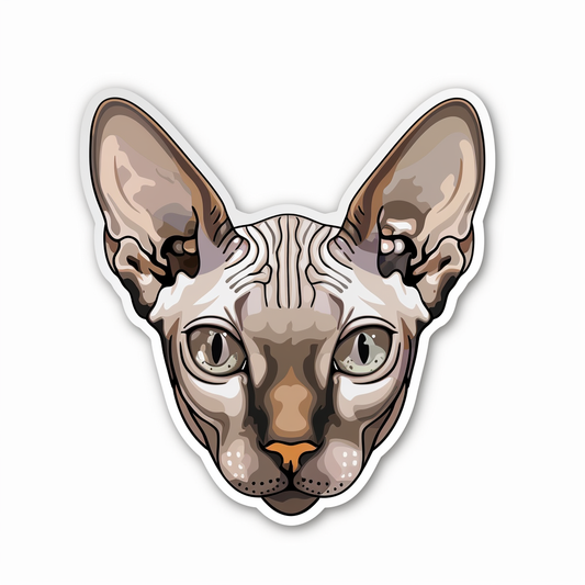 Sphynx Cat Vinyl Decal Sticker for Car, Laptop, Tumbler and more # F010043