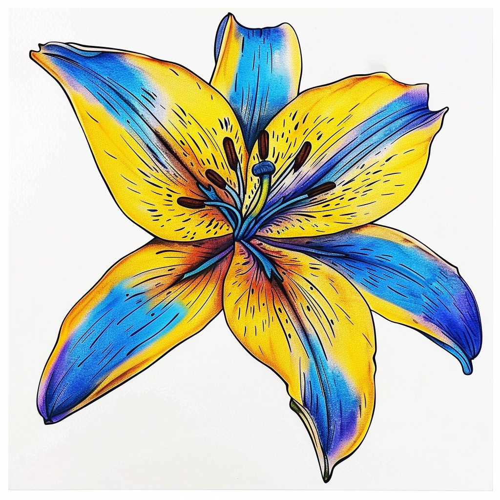 Lily flower majestic Expressive surreal Vinyl Decal Sticker for Car, Laptop, Tumbler and more # F023304