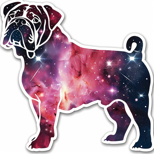 Bulldog Dog galaxy majestic Expressive surreal Vinyl Decal Sticker for Car, Laptop, Tumbler and more # F017488