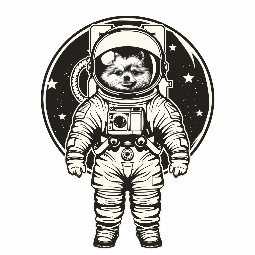 Sticker of a Pomeranian Dog astronaut majestic Expressive surreal Vinyl Decal Sticker for Car, Laptop, Tumbler and more # F013901