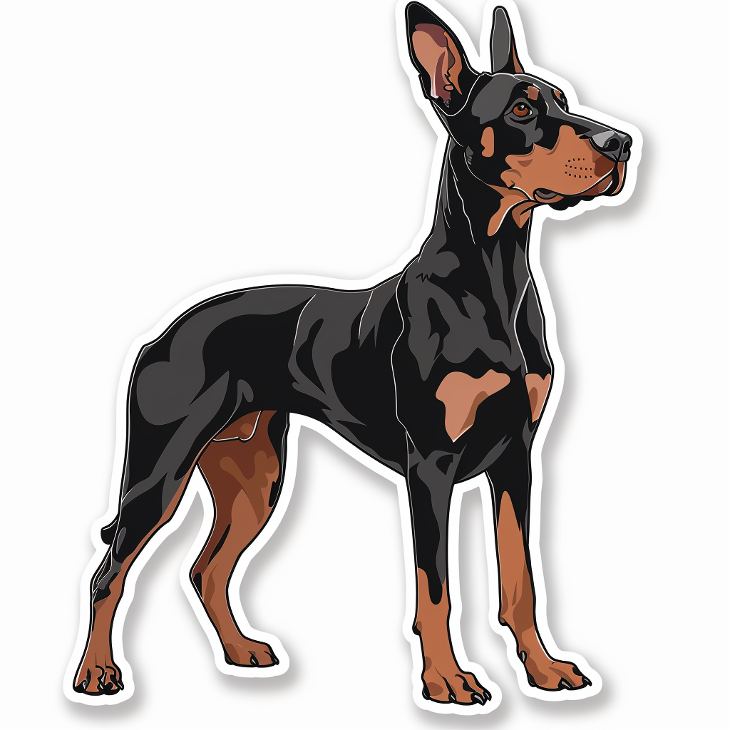 Doberman Pinscher Dog majestic Expressive surreal Vinyl Decal Sticker for Car, Laptop, Tumbler and more # F019331