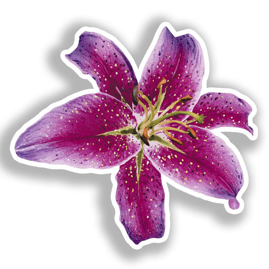Lily Flower Vinyl Decal Sticker for Car, Laptop, Tumbler and more # A019402-4" x 4"