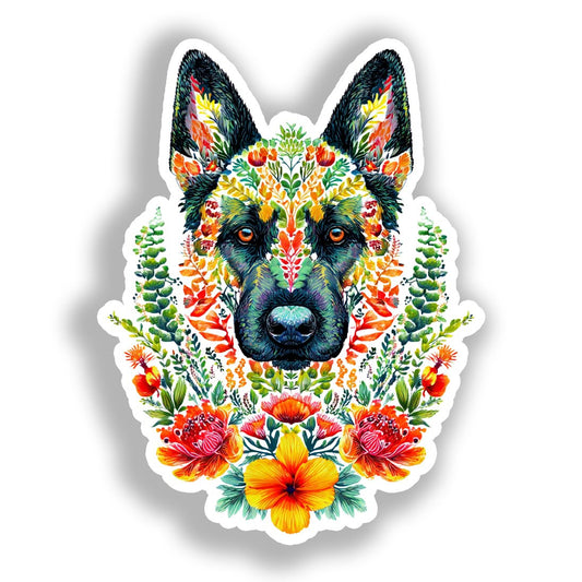 German Shepherd Dog Vinyl Decal Sticker for Car, Laptop, Tumbler and more # A019567-4" x 4"