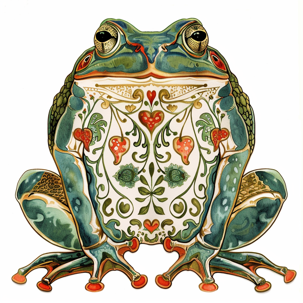 Sticker of a Frog majestic Expressive surreal Vinyl Decal Sticker for Car, Laptop, Tumbler and more # F016603