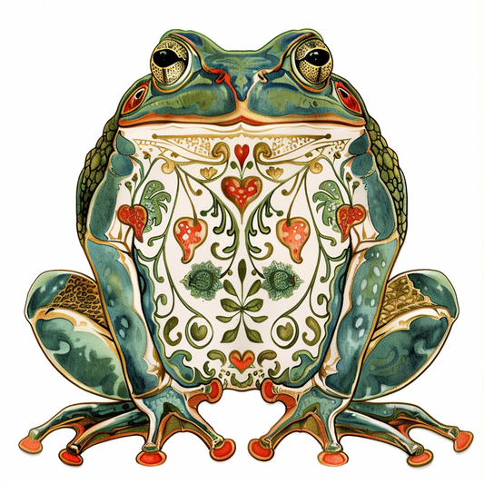 Sticker of a Frog majestic Expressive surreal Vinyl Decal Sticker for Car, Laptop, Tumbler and more # F016603