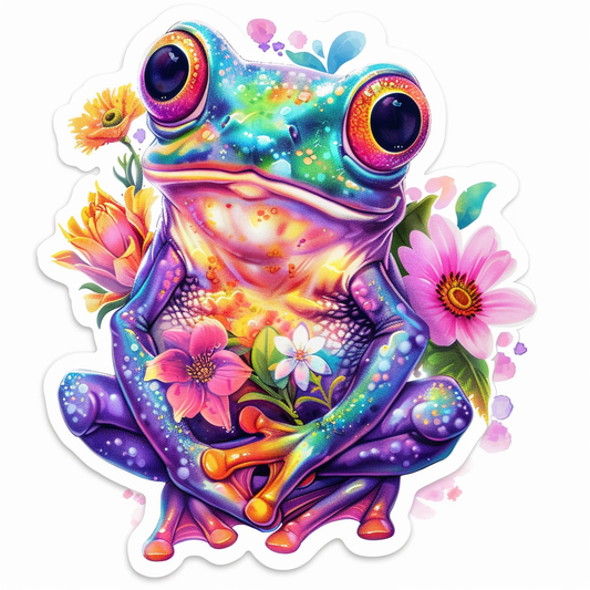 Sticker of a Frog majestic Expressive surreal Vinyl Decal Sticker for Car, Laptop, Tumbler and more # F015903