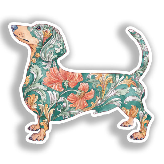 Dachshund Dog Vinyl Decal Sticker for Car, Laptop, Tumbler and more # A019763-4" x 4"