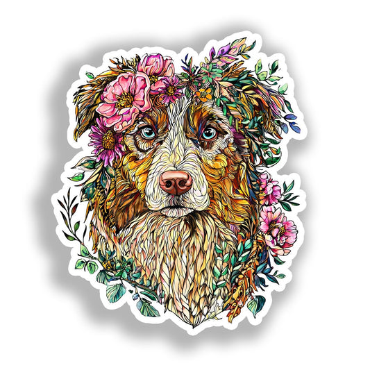 Australian Shepherd Dog Vinyl Decal Sticker for Car, Laptop, Tumbler and more # A018732-4" x 4"