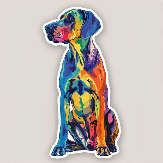 Adorable Great Dane Dog Expressive surreal Vinyl Decal Sticker for Car, Laptop, Tumbler and more # F017748