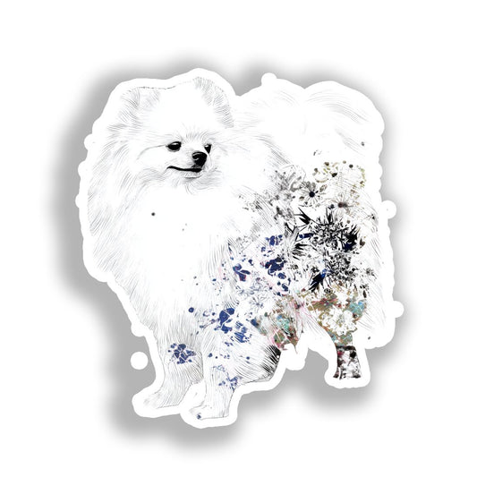 Pomeranian Dog Vinyl Decal Sticker for Car, Laptop, Tumbler and more # A017448-4" x 4"