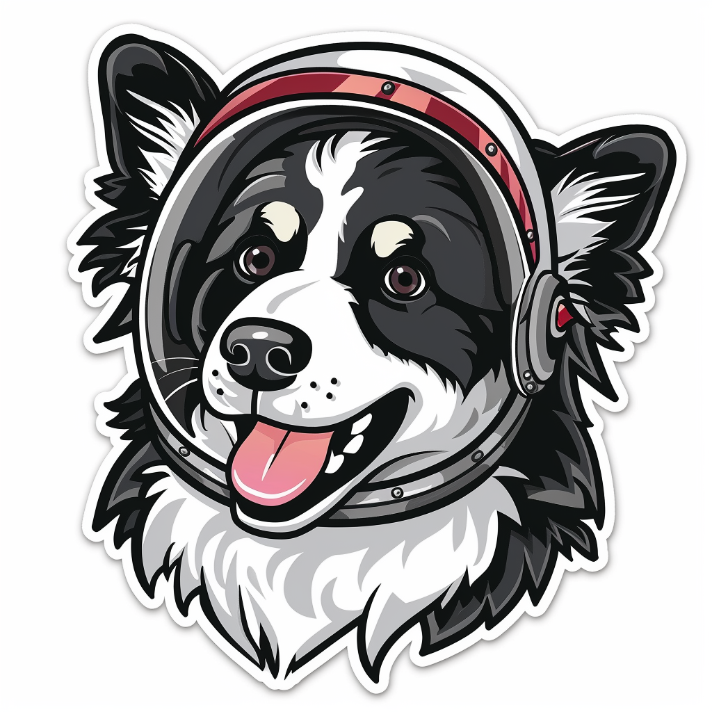 Sticker of a Border Collie Dog majestic Expressive surreal Vinyl Decal Sticker for Car, Laptop, Tumbler and more # F021917