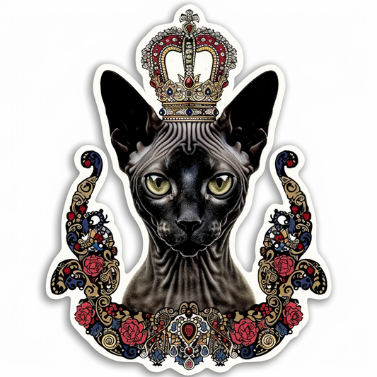 Adorable Cornish Rex Cat Expressive surreal Vinyl Decal Sticker for Car, Laptop, Tumbler and more # F021429-4" x 4"