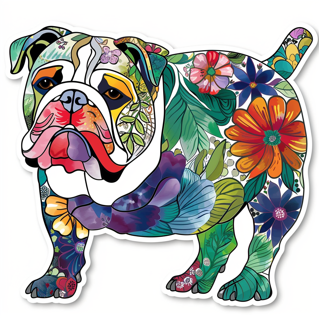 Bulldog Dog majestic Expressive surreal Vinyl Decal Sticker for Car, Laptop, Tumbler and more # F017597