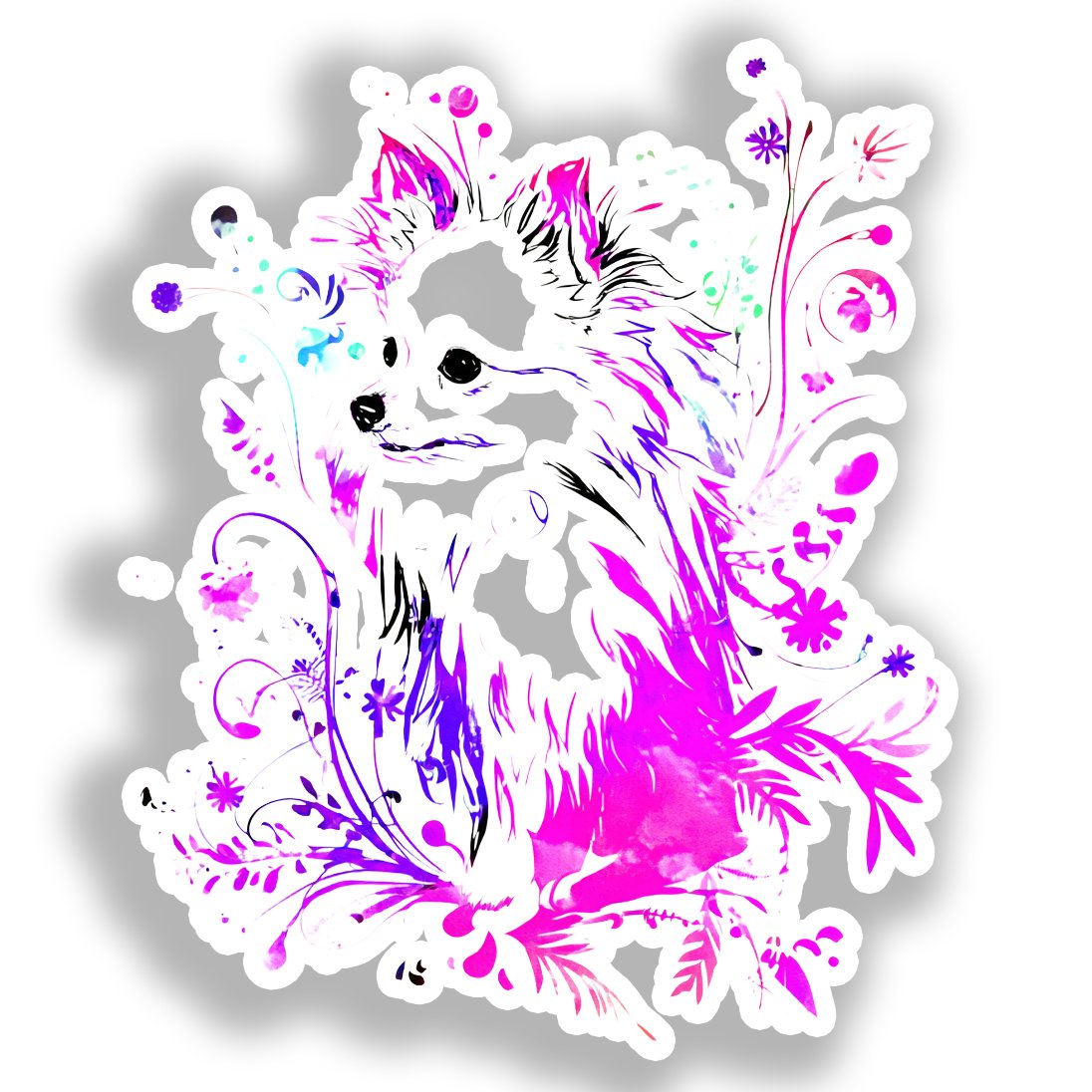 Pomeranian Dog Vinyl Decal Sticker for Car, Laptop, Tumbler and more # A017439-4" x 4"
