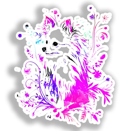 Pomeranian Dog Vinyl Decal Sticker for Car, Laptop, Tumbler and more # A017439-4" x 4"