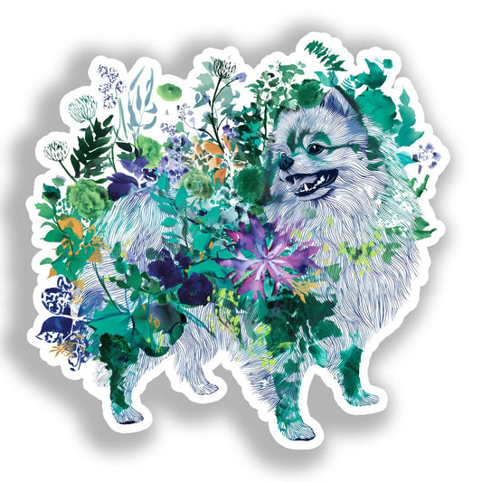 Pomeranian Dog Vinyl Decal Sticker for Car, Laptop, Tumbler and more # A017258-4" x 4"