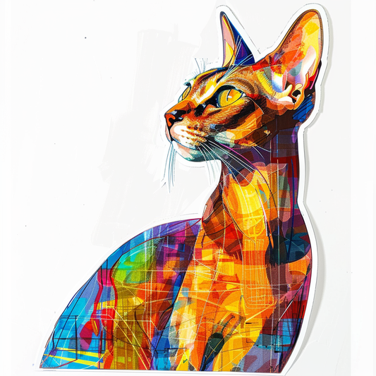 Abyssinian Cat astronaut majestic Expressive surreal Vinyl Decal Sticker for Car, Laptop, Tumbler and more # F021095-4" x 4"