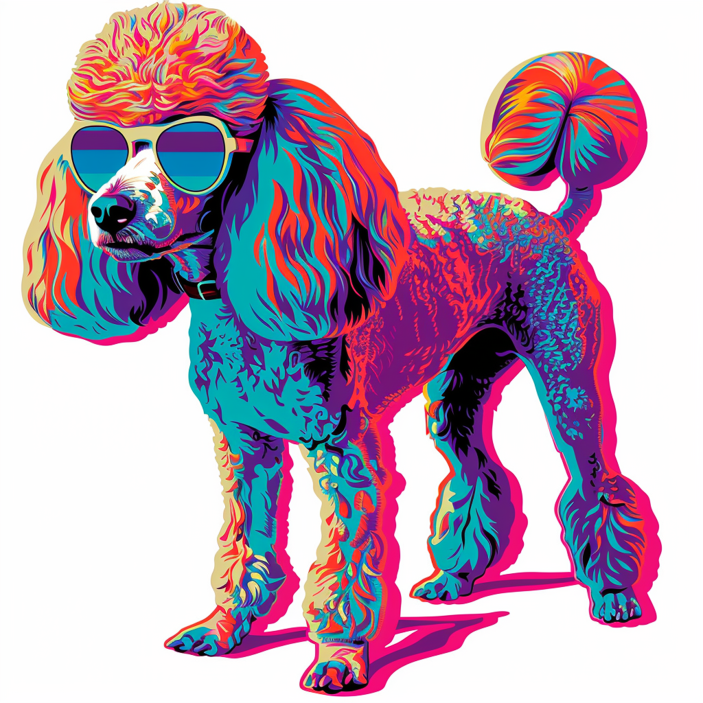 Poodle Dog cyber punk Vinyl Decal Sticker for Car, Laptop, Tumbler and more # F012560