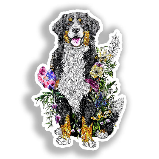Bernese Mountain Dog Vinyl Decal Sticker for Car, Laptop, Tumbler and more # A019046-4" x 4"