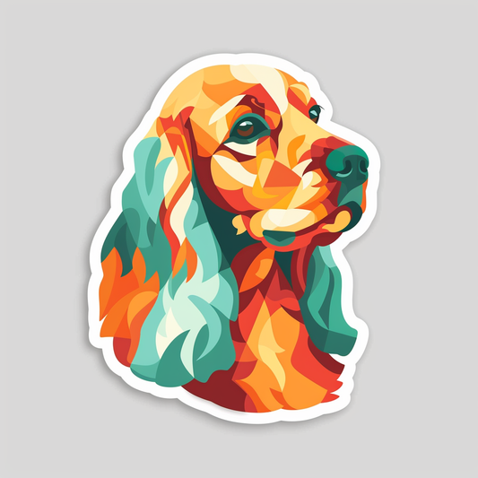 Cocker Spaniel Dog majestic Expressive surreal Vinyl Decal Sticker for Car, Laptop, Tumbler and more # F020212-4" x 4"